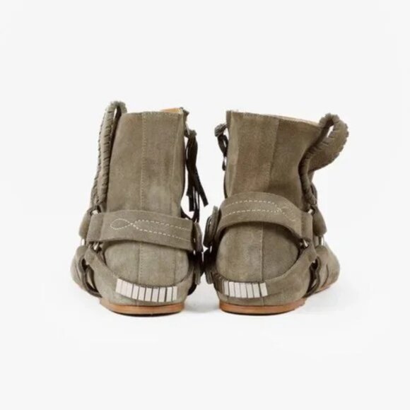 Isabel Marant Étoile ‘Ralf’ Olive Suede Ankle Boots - Picture 3 of 10